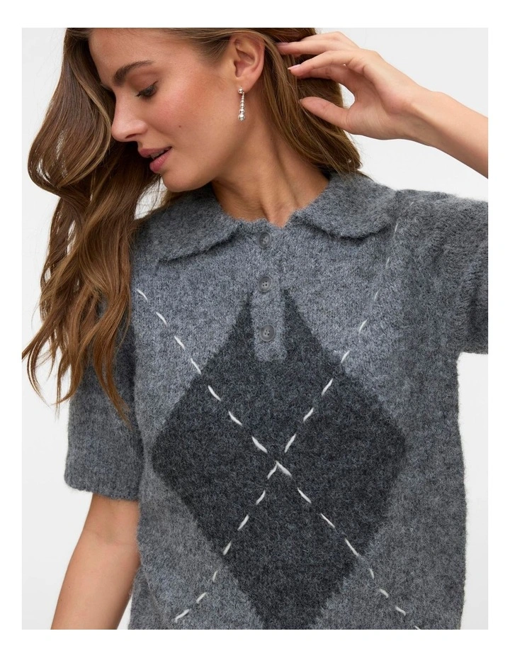 Bliss Polo Knit in Grey image 1