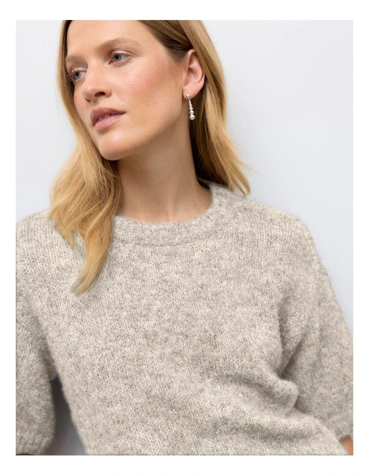 Tessa Knit Top in Oatmeal image 2