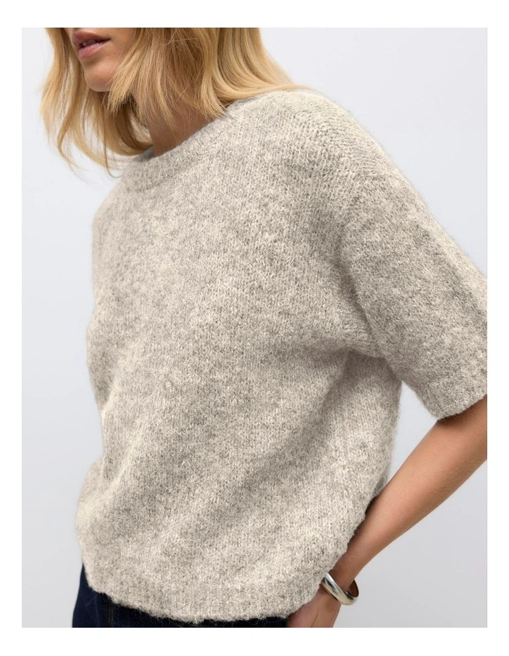 Tessa Knit Top in Oatmeal image 3