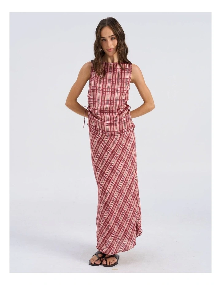 Lise Check Top in Pink image 1