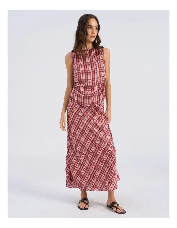 Lise Check Top in Pink image 2