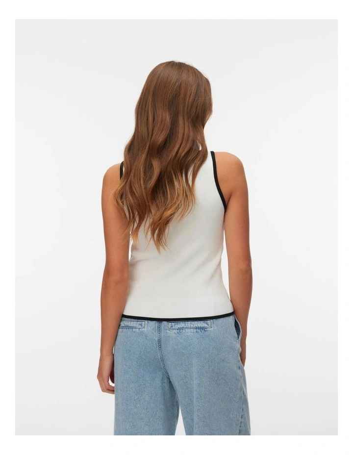 Alice Contrast Singlet Top in White image 3