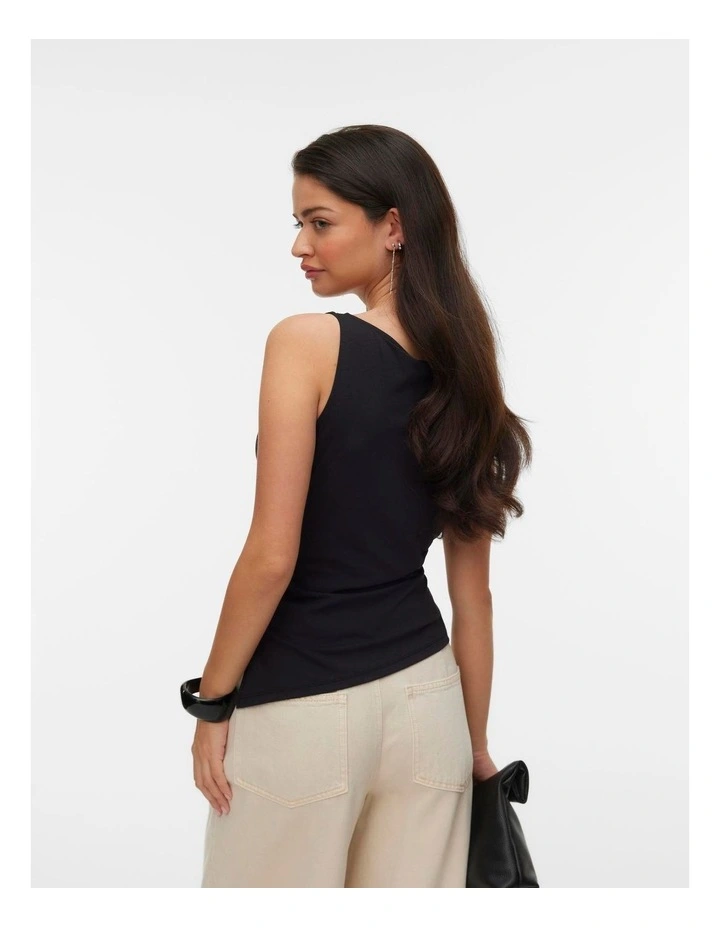 Kira Boatneck Singlet Top in Black image 2