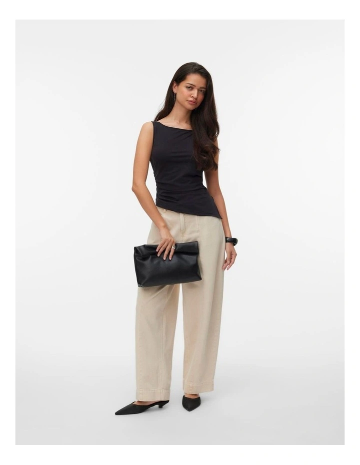 Kira Boatneck Singlet Top in Black image 3