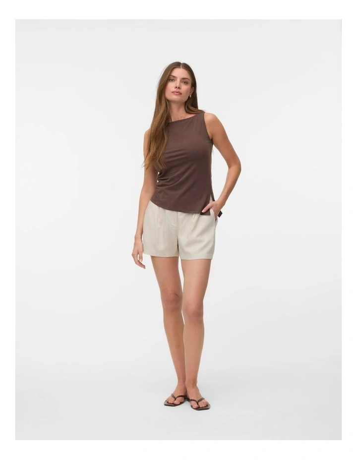 Kira Boatneck Singlet Top in Chocolate image 4
