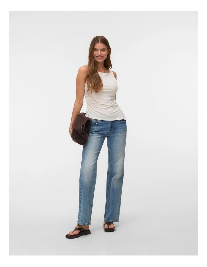 Kira Boatneck Singlet Top in White image 4