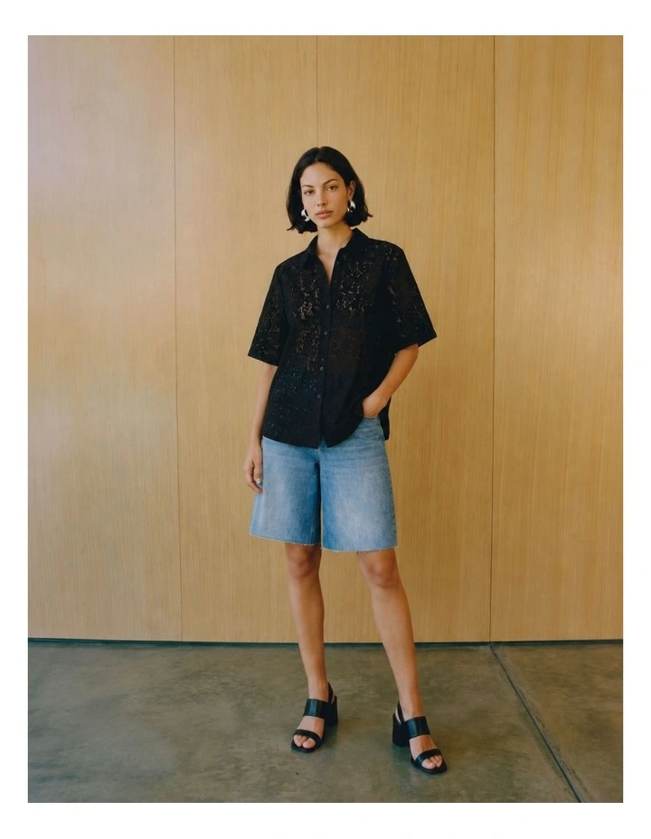 Honey Lace Shirt in Black image 3