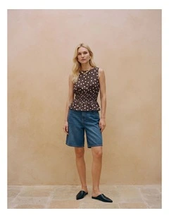 Elisa Polka Top in Chocolate