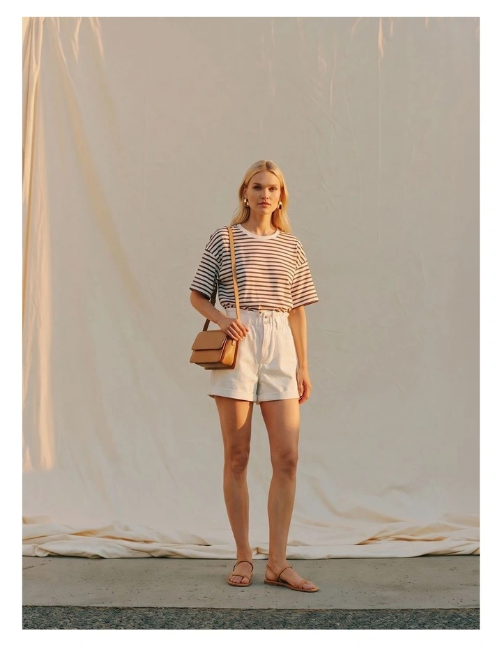 Kiara Stripe T-Shirt in White image 2