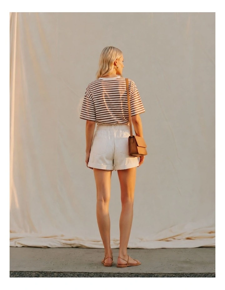 Kiara Stripe T-Shirt in White image 3