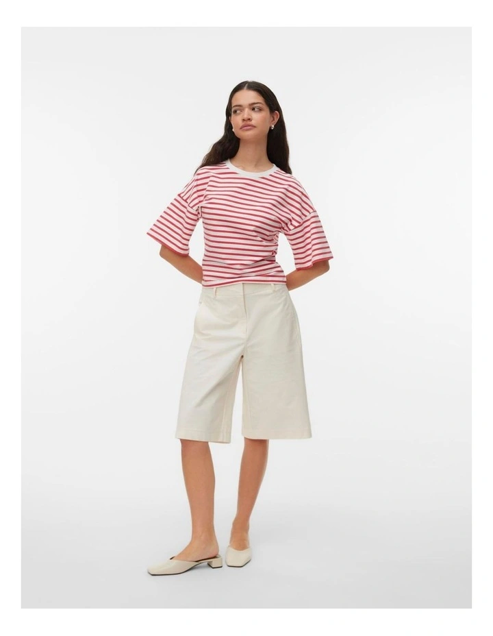 Kiara Striped T-Shirt in Red image 2
