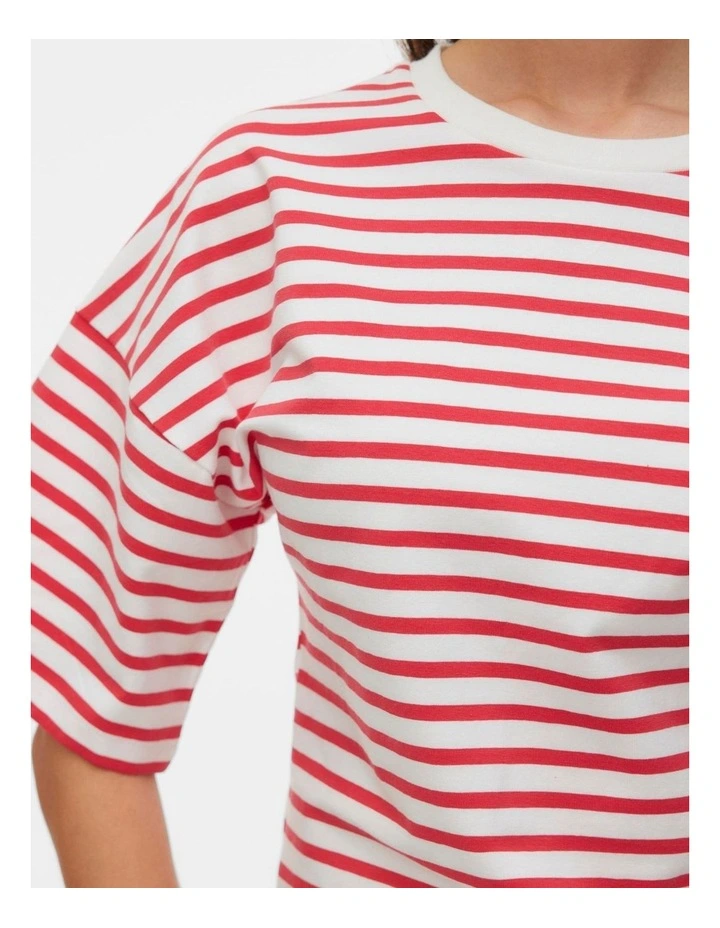 Kiara Striped T-Shirt in Red image 3
