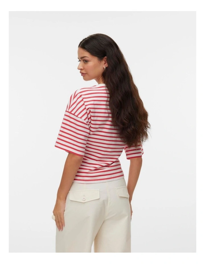 Kiara Striped T-Shirt in Red image 4