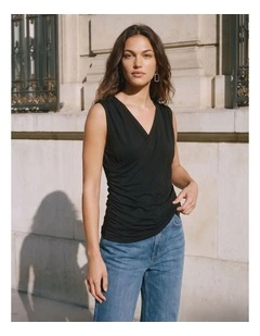 Kira Draped Top in Black