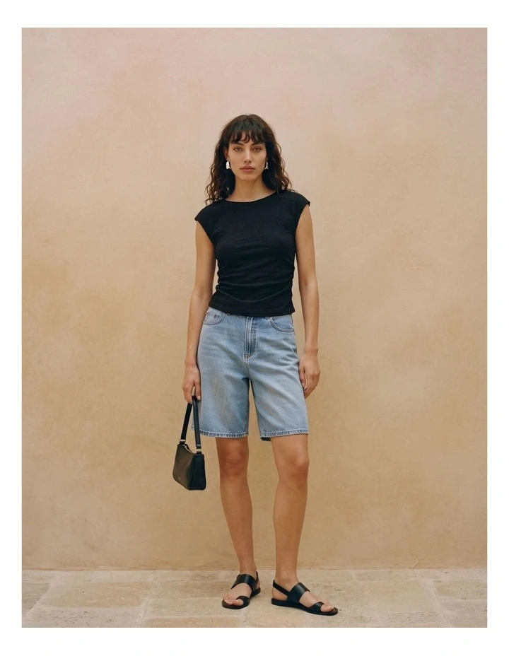 Aspyn Boatneck Top in Black image 2