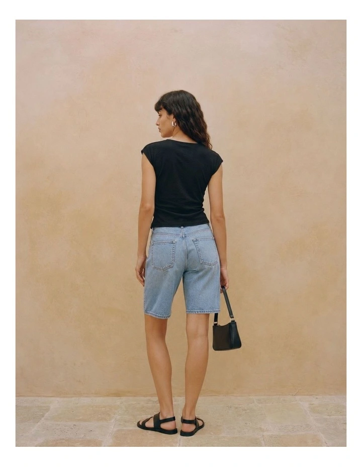 Aspyn Boatneck Top in Black image 3