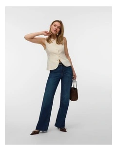 Brill Buttoned Vest in Sand