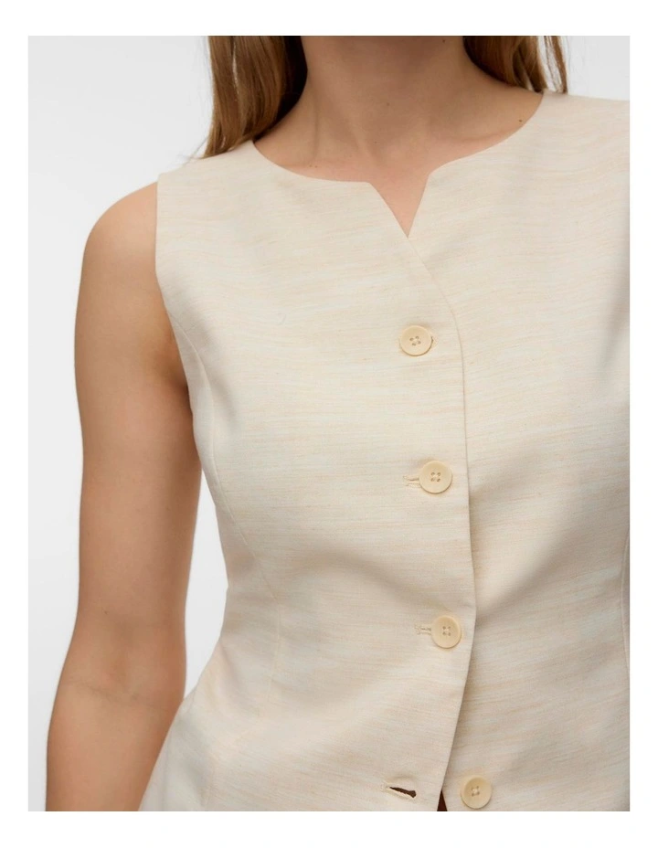 Brill Buttoned Vest in Sand image 2