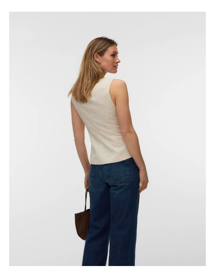 Brill Buttoned Vest in Sand image 3