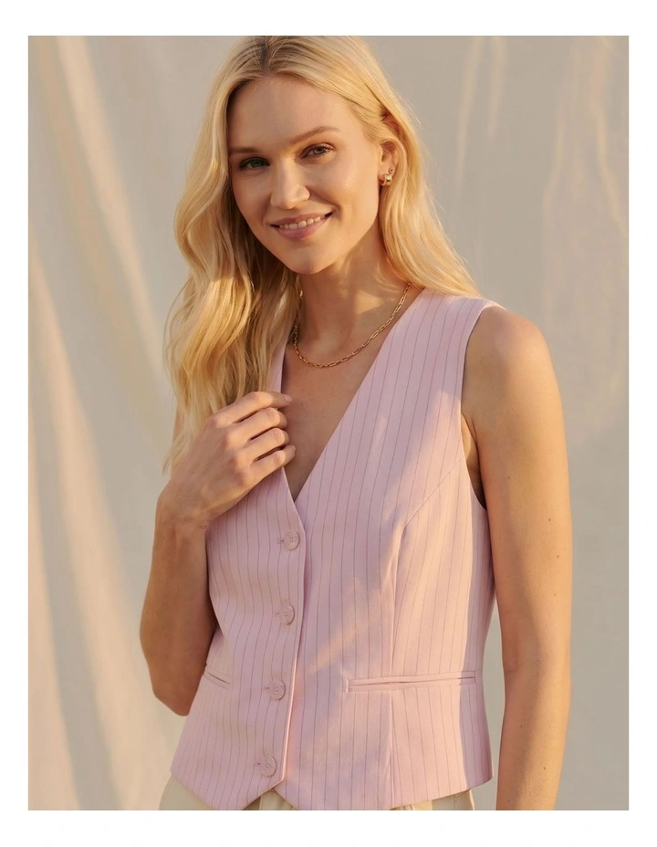 Kaja Tailored Vest in Pink image 1