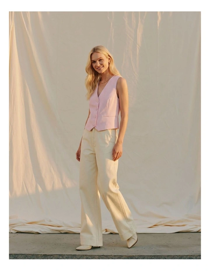 Kaja Tailored Vest in Pink image 2