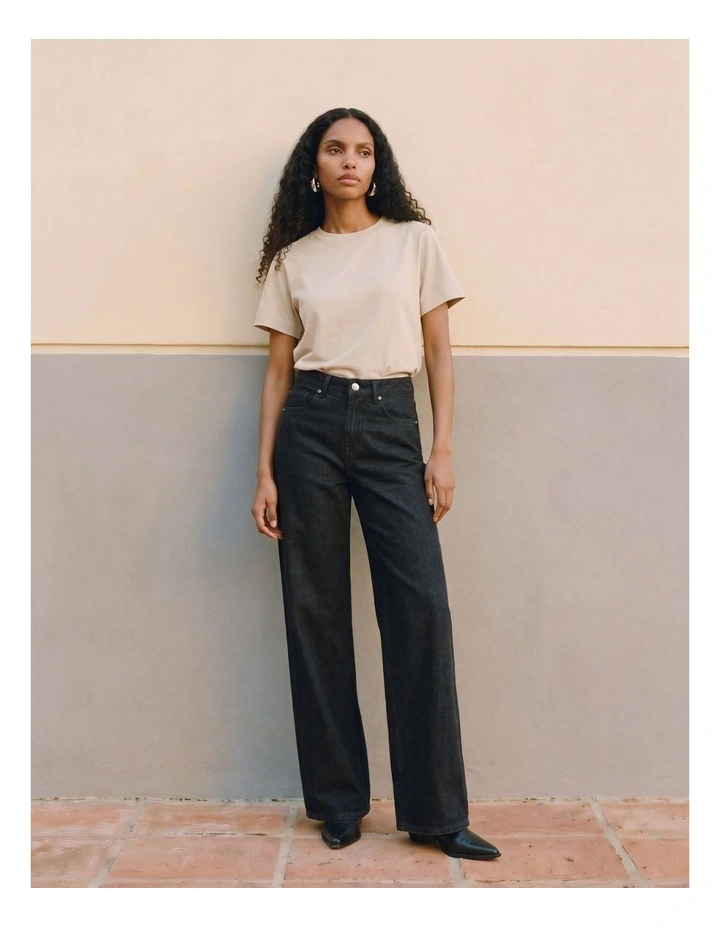 Naima Cotton T-Shirt in Beige image 2