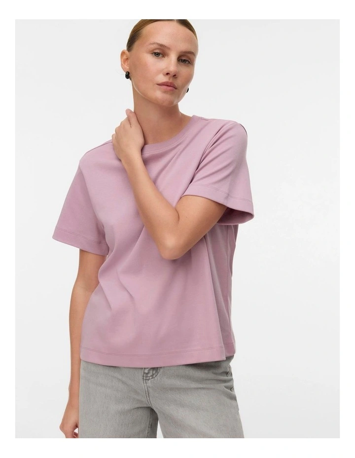 Naima Cotton T-Shirt in Light Purple image 1