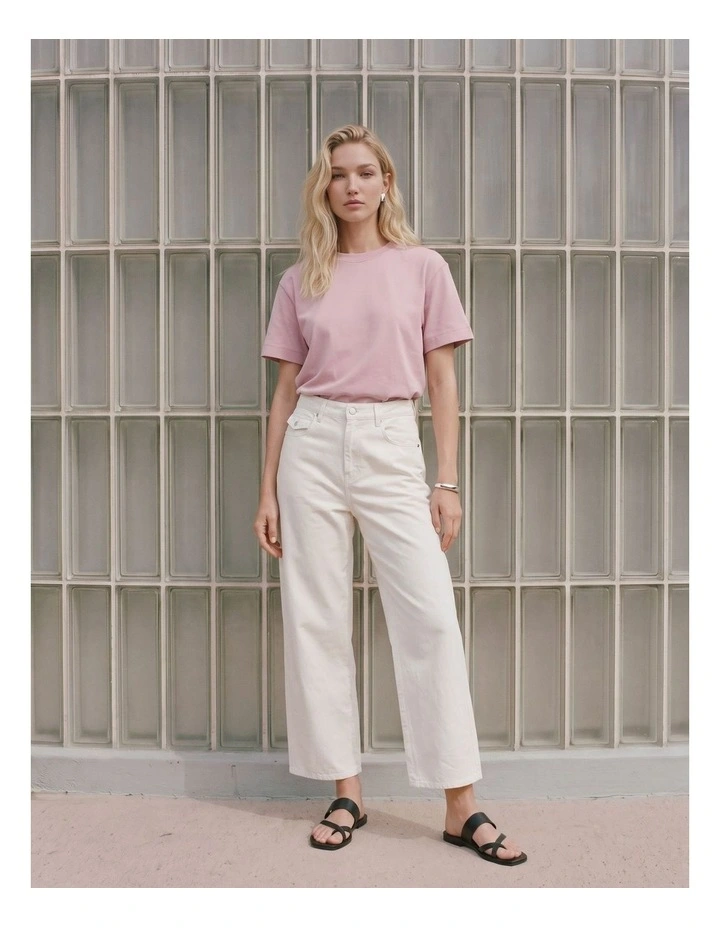 Naima Cotton T-Shirt in Light Purple image 2