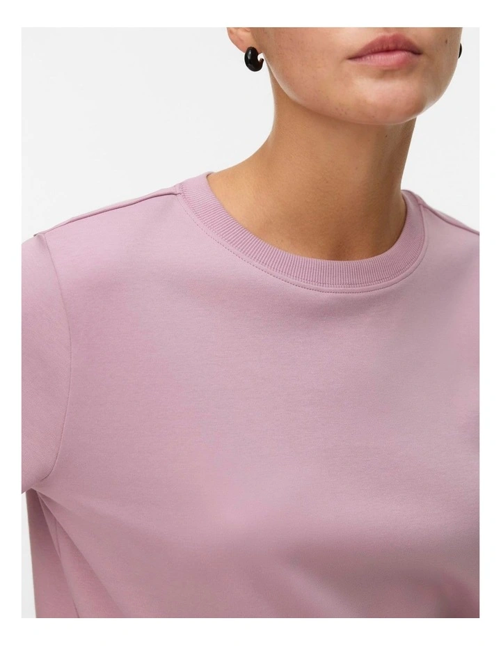 Naima Cotton T-Shirt in Light Purple image 2