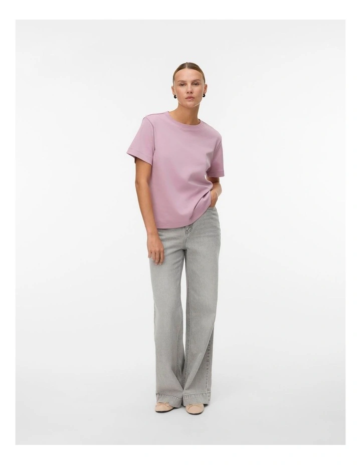 Naima Cotton T-Shirt in Light Purple image 3