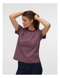 Jada Naima Cotton Stripe T-Shirt in Purple