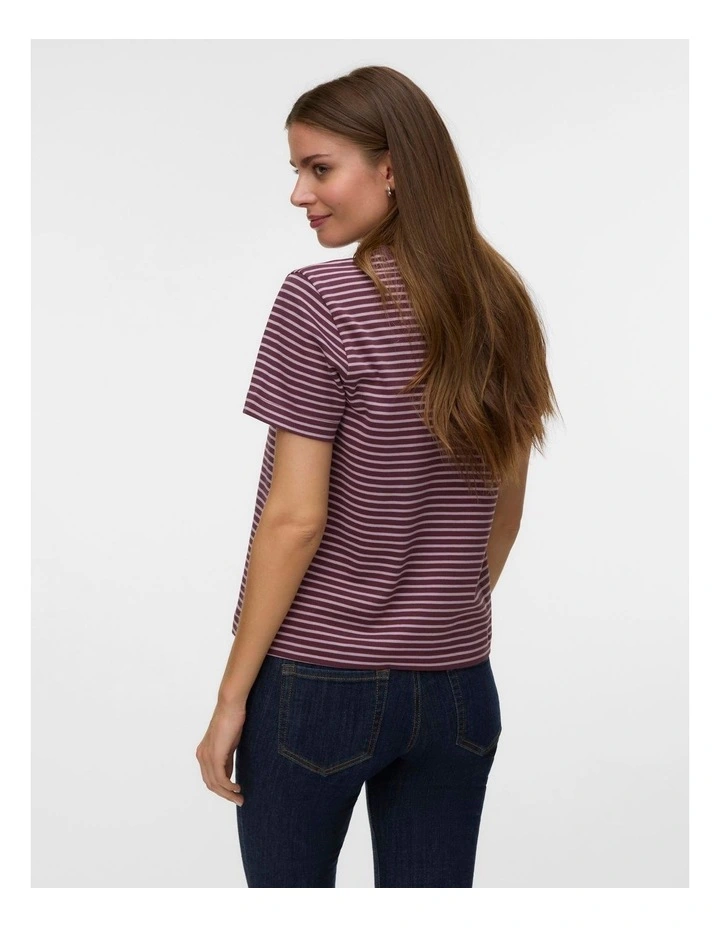 Jada Naima Cotton Stripe T-Shirt in Purple image 3