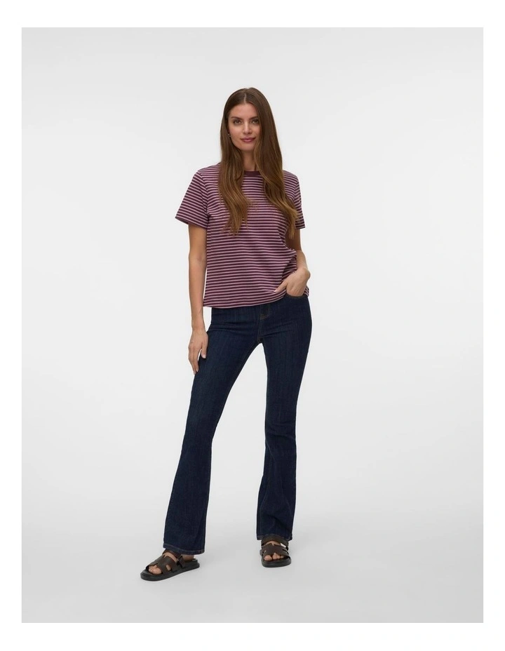 Jada Naima Cotton Stripe T-Shirt in Purple image 4