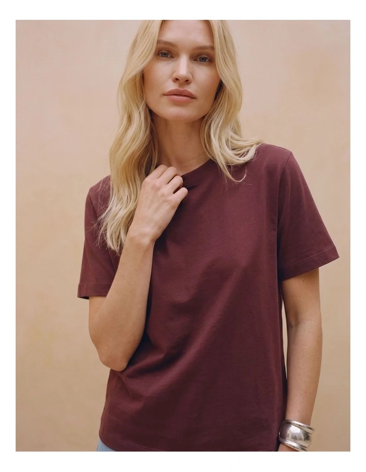 Naima Cotton T-Shirt in Purple image 2