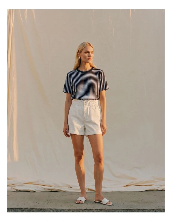 Jada Naima Cotton Stripe T-Shirt in Navy image 2