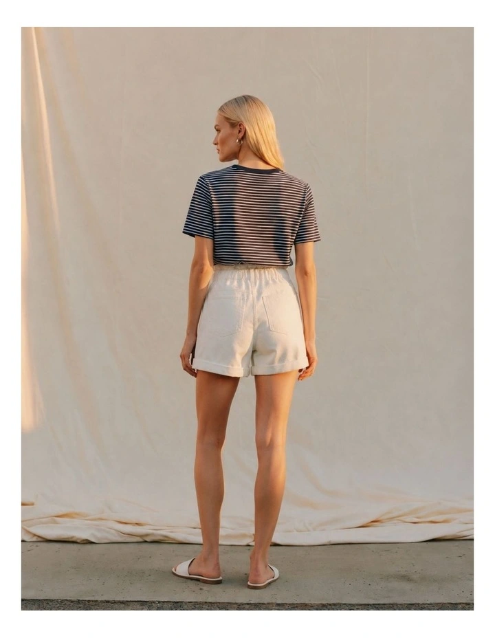 Jada Naima Cotton Stripe T-Shirt in Navy image 3
