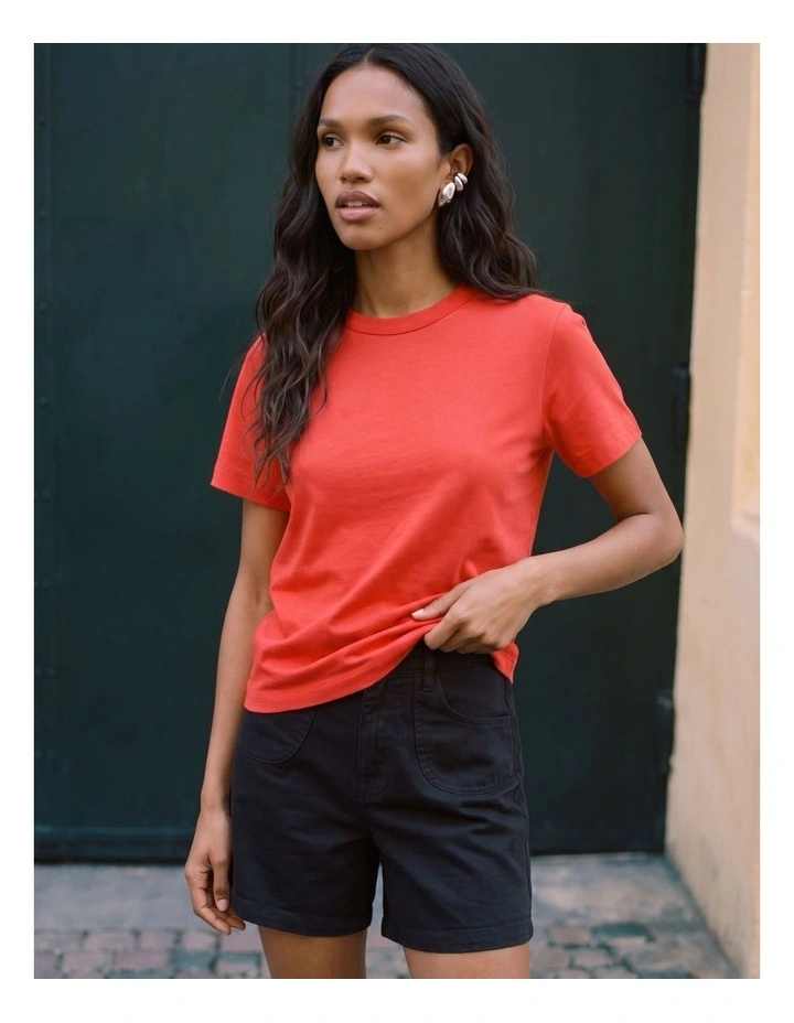 Naima Cotton T-Shirt in Red image 1
