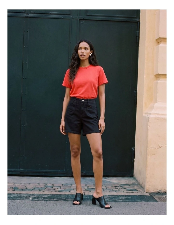 Naima Cotton T-Shirt in Red image 2