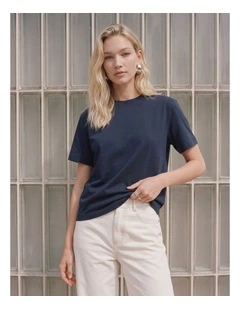 Naima Cotton T-Shirt in Navy