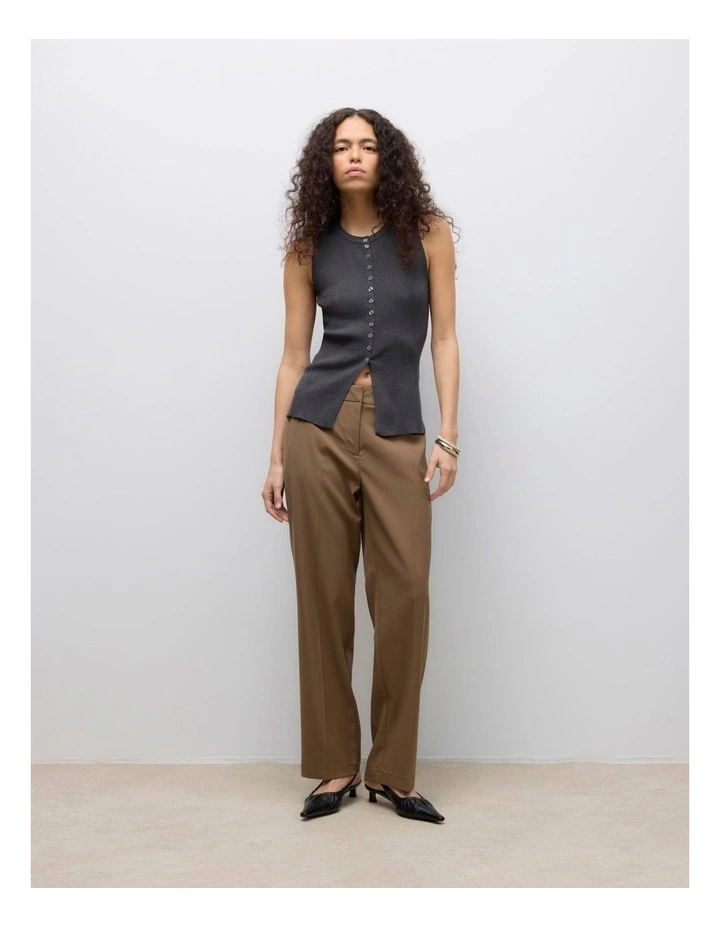 Ukino Knit Buttoned Vest in Grey image 3