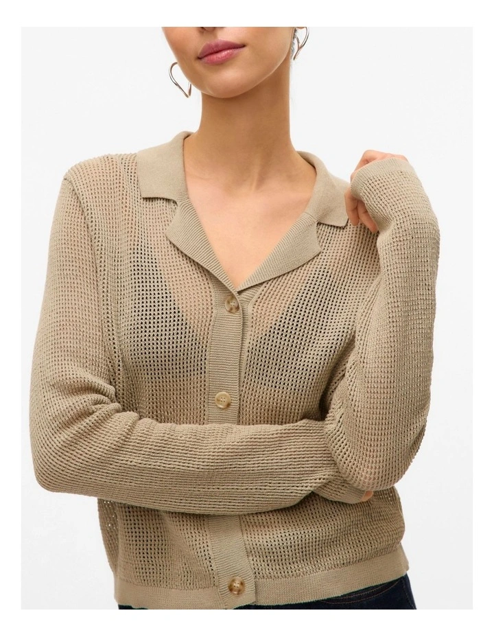 Saga Buttoned Knit Cardigan in Moss image 2