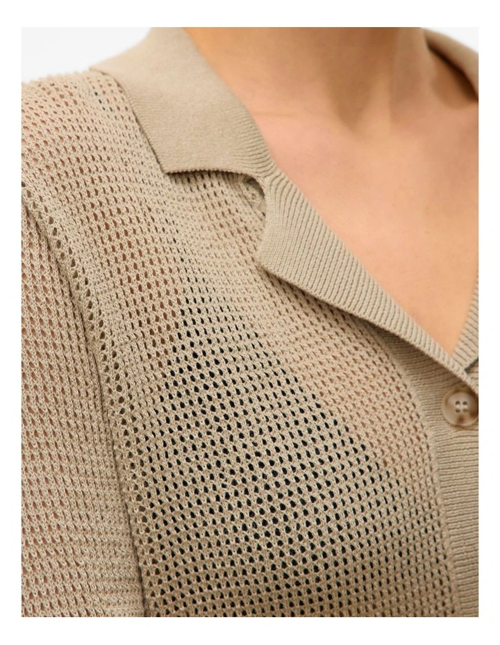 Saga Buttoned Knit Cardigan in Moss image 5