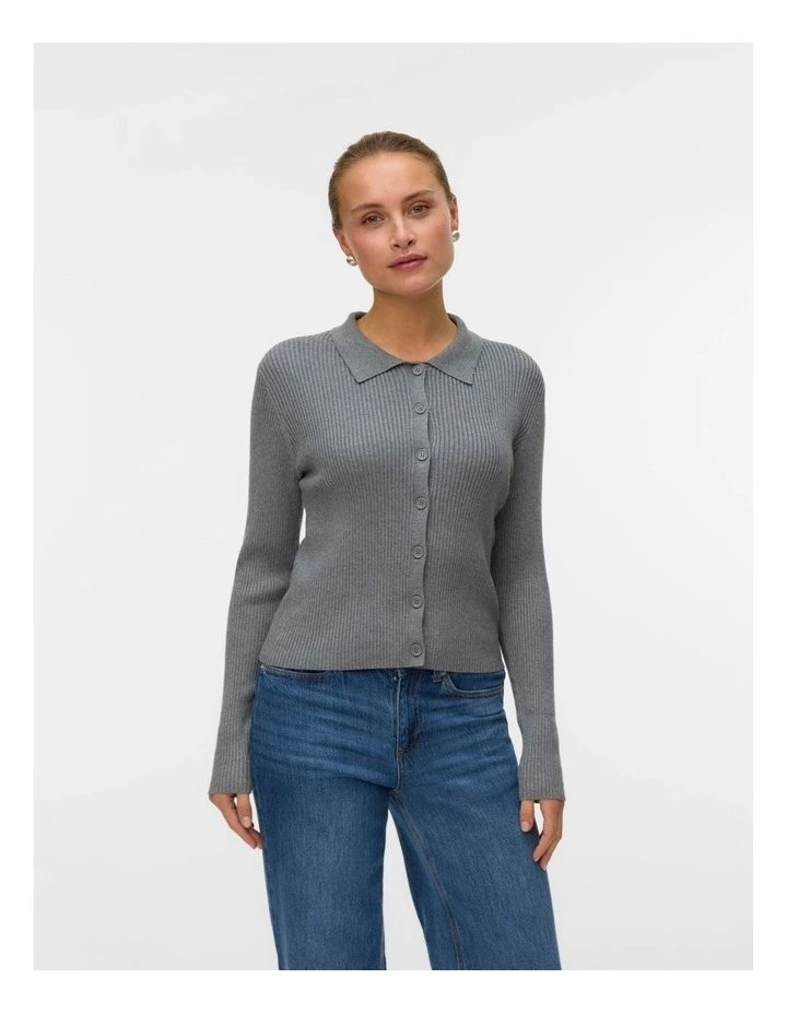 Vadin Poloneck Cardigan in Grey image 1