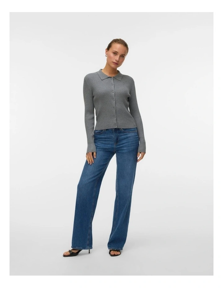 Vadin Poloneck Cardigan in Grey image 4