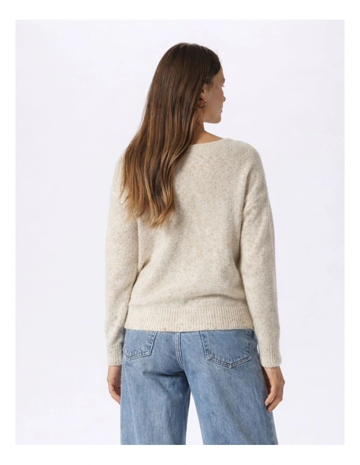 Tabita V Neck Knit in Oatmeal image 3