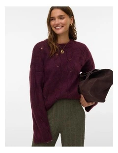 Newlina Knit Top in Wine