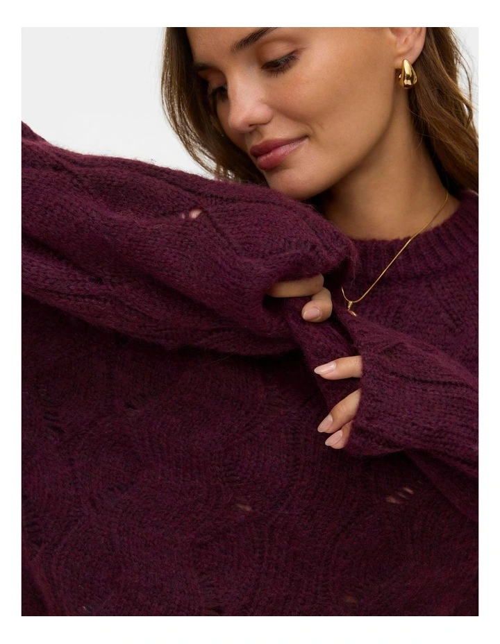 Newlina Knit Top in Wine image 2