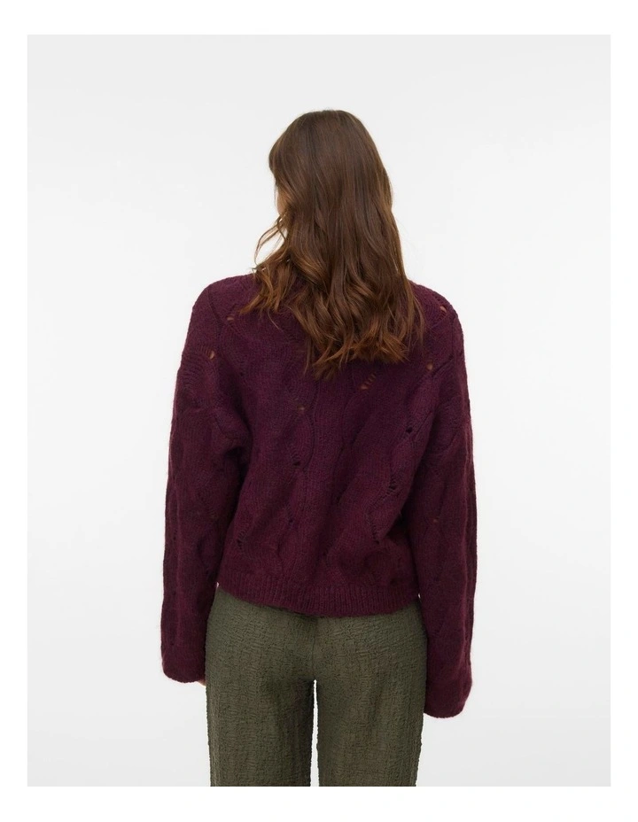 Newlina Knit Top in Wine image 3