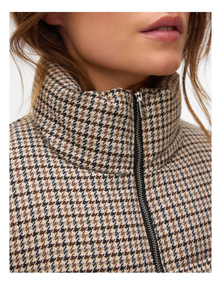 Lyon Short Printed Padded Jacket in Beige image 2