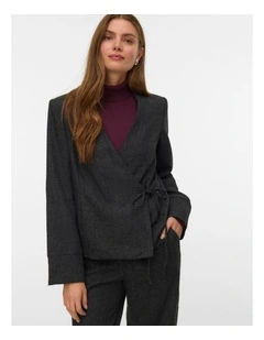 Uthalia Wrap Blazer in Grey